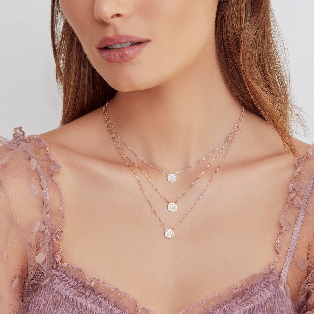 Kate Yellow Gold and Diamond Pave Pendant Shy Creation SC55002399